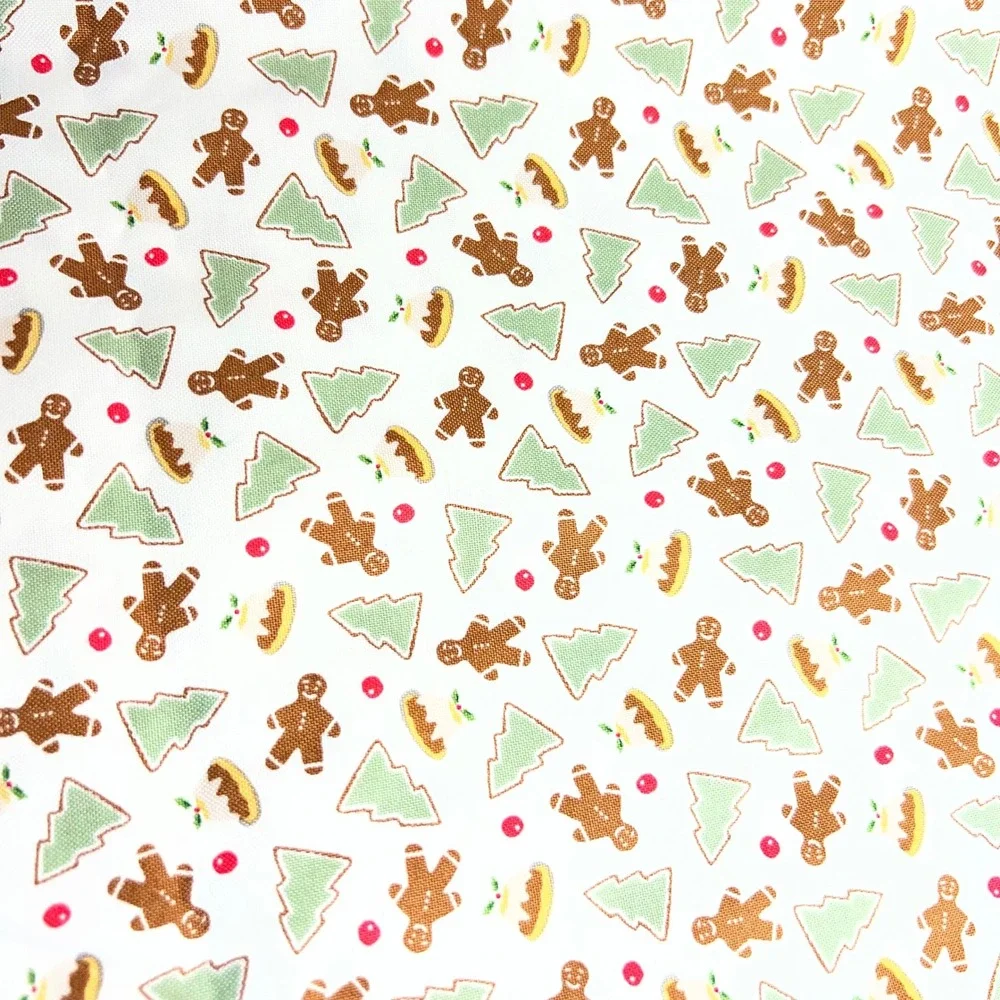 Connecting Threads Gingerbread & Holly Cotton Fabric 44x1yd Christmas N7141